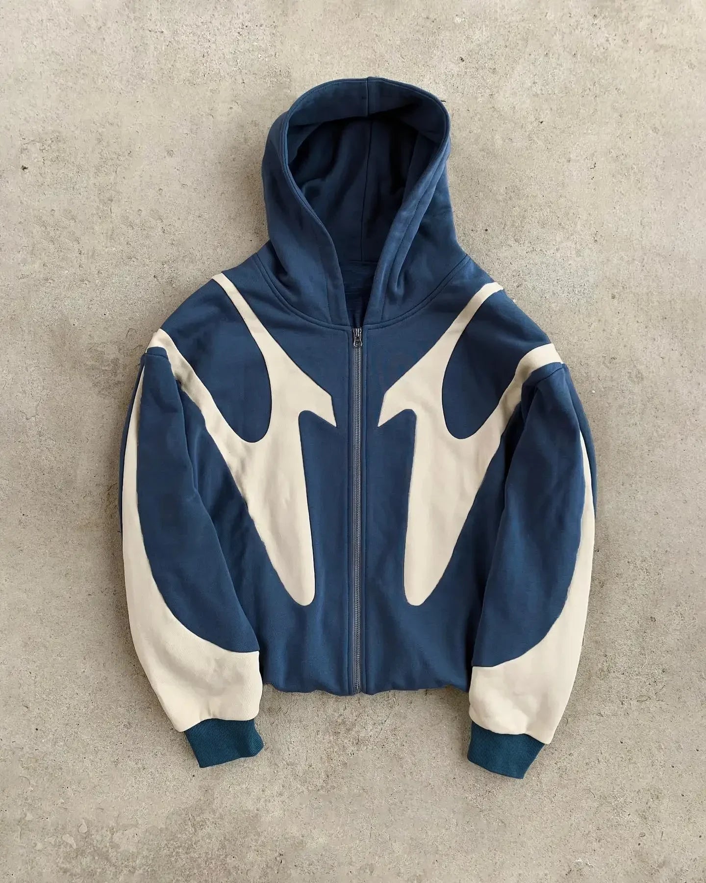 Blue Y2K Zip Hoodie