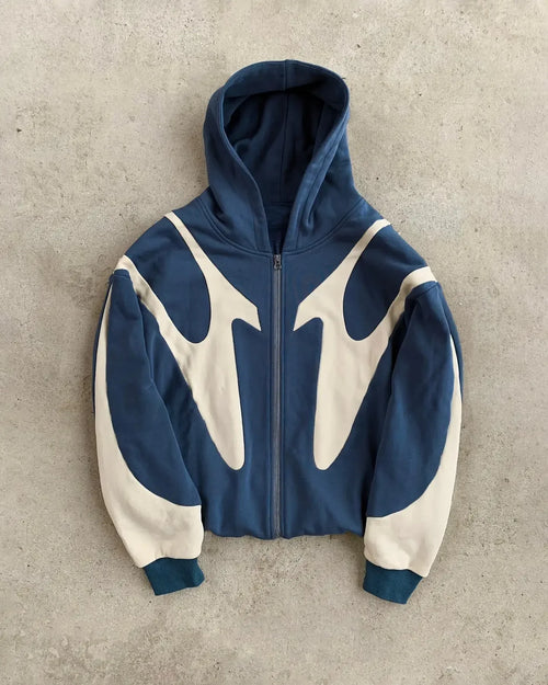 Blue Y2K Zip Hoodie
