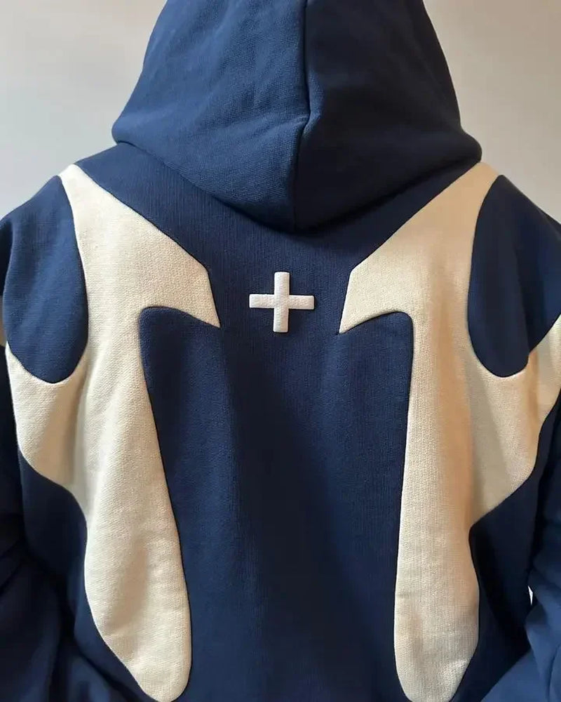 Blue Y2K Zip Hoodie