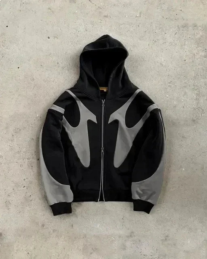 Blue Y2K Zip Hoodie